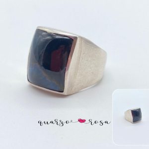anello in pietra Pietersite e argento